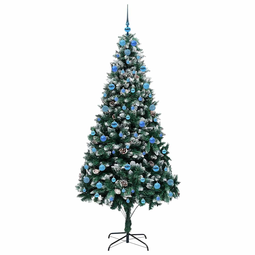 Kunstig juletre med 300 LED grønn 210 cm PVC og Stål og Plast