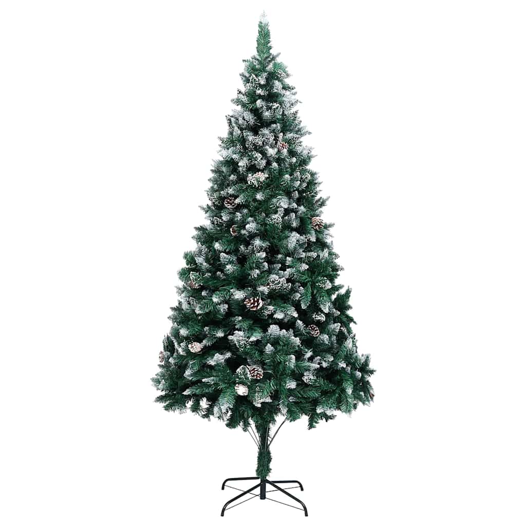 Kunstig juletre med 300 LED grønn 210 cm PVC og Stål og Plast