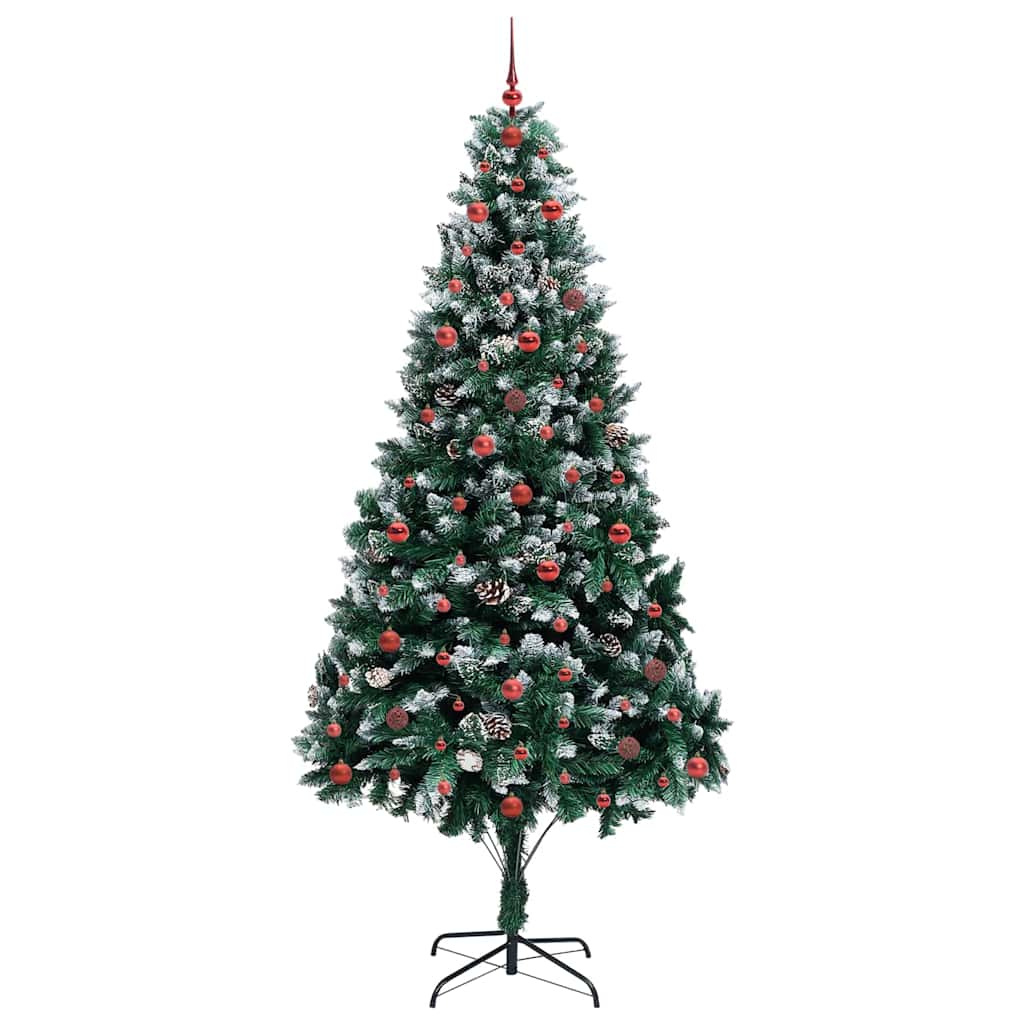 Kunstig juletre med 300 LED grønn 240 cm PVC og Stål og Plast
