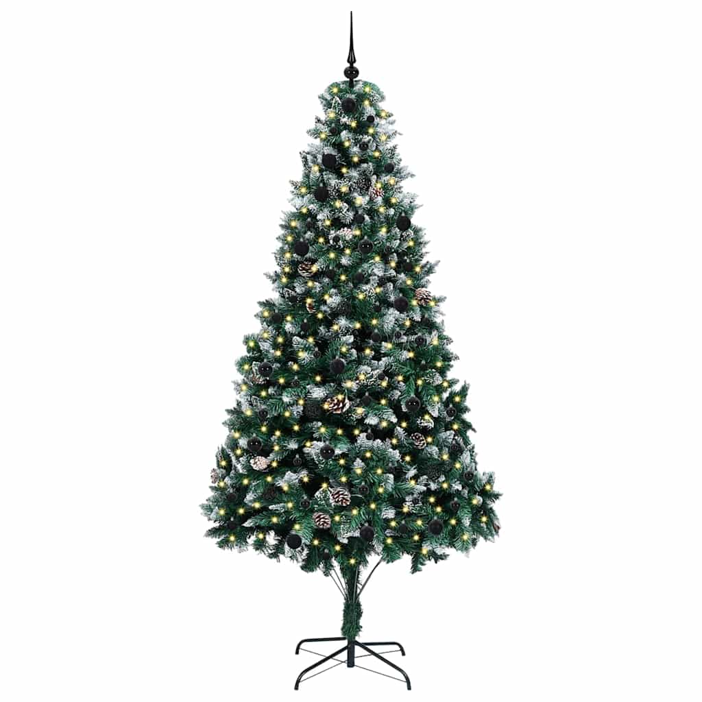 Kunstig juletre med 300 LED grønn 240 cm PVC og Stål og Plast