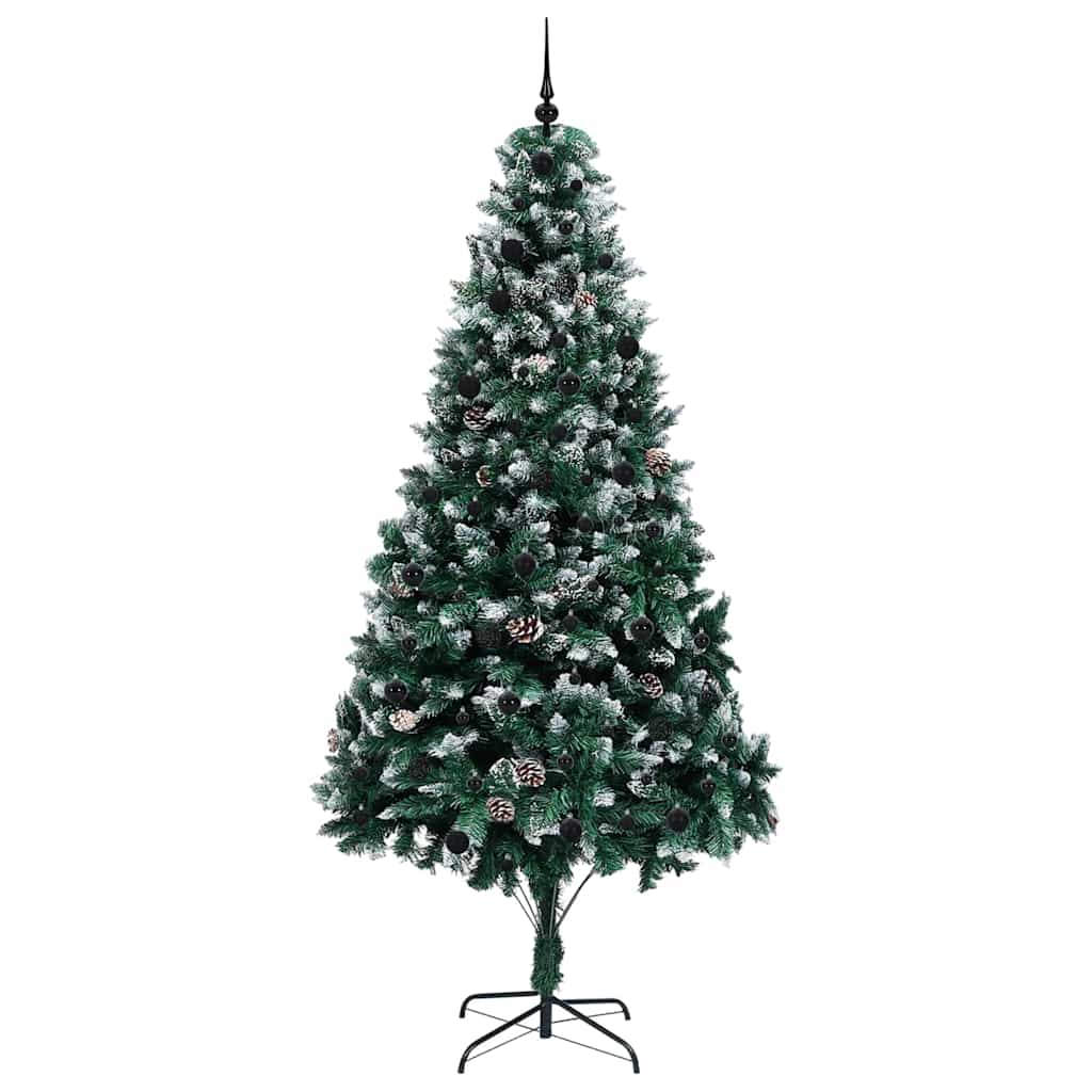Kunstig juletre med 300 LED grønn 240 cm PVC og Stål og Plast