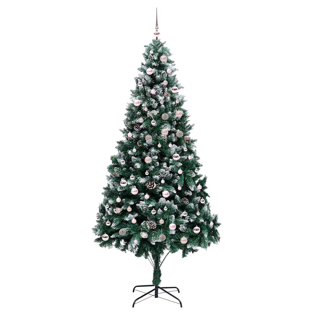 Kunstig juletre med 300 LED grønn 240 cm PVC og Stål og Plast