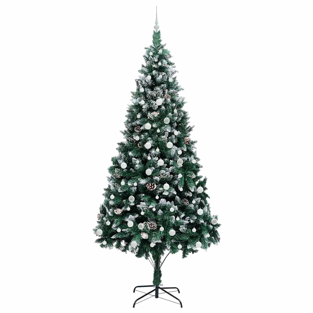 Kunstig juletre med 300 LED grønn 240 cm PVC og Stål og Plast