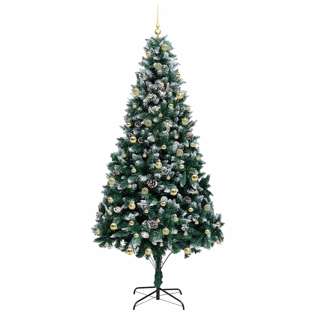 Kunstig juletre med 300 LED grønn 240 cm PVC og Stål og Plast