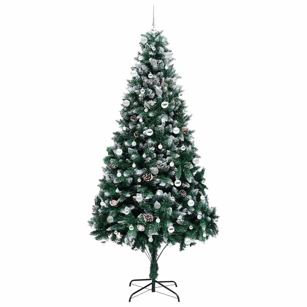 Kunstig juletre med 300 LED grønn 240 cm PVC og Stål og Plast