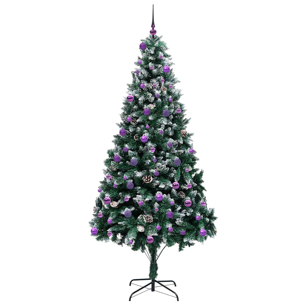 Kunstig juletre med 300 LED grønn 240 cm PVC og Stål og Plast