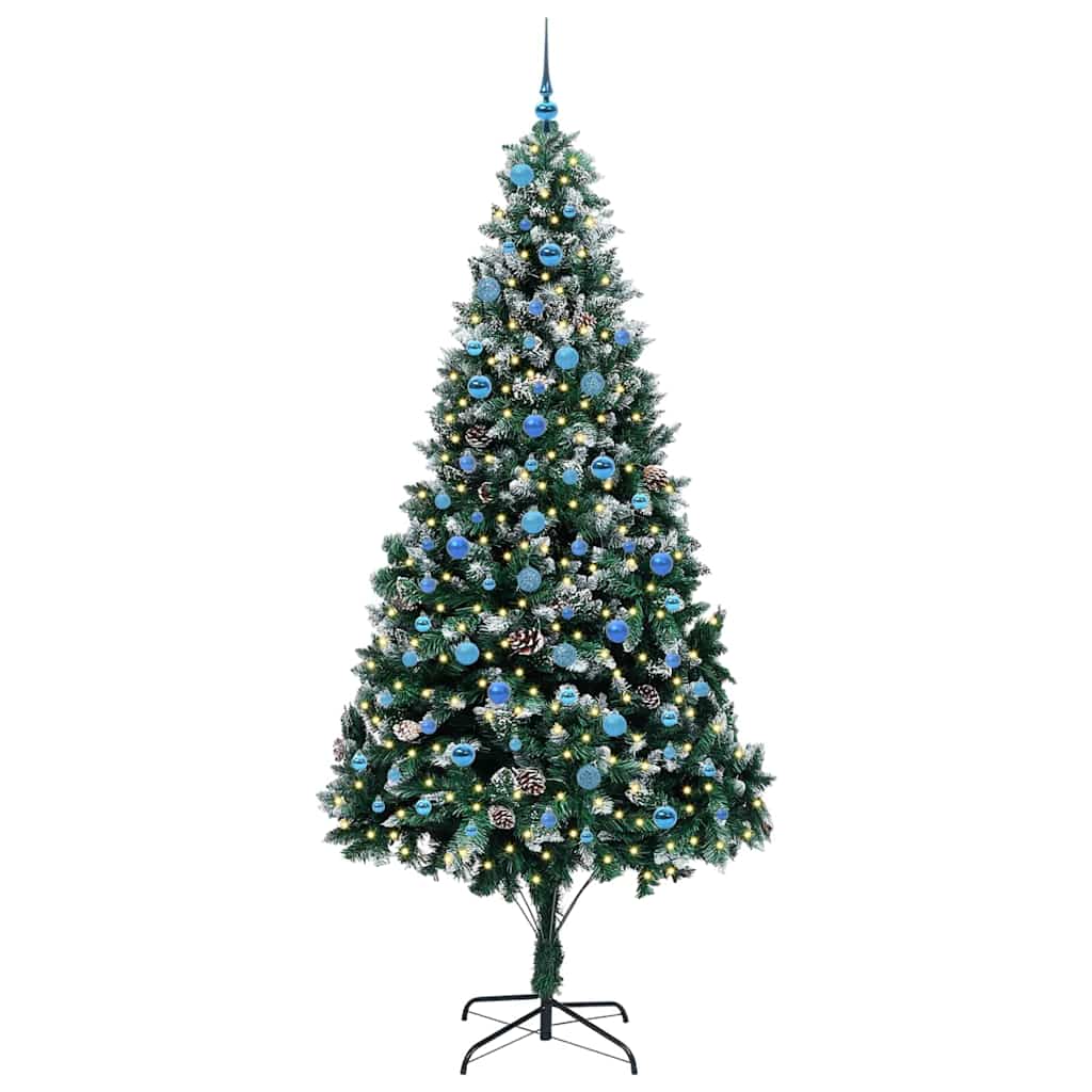 Kunstig juletre med 300 LED grønn 240 cm PVC og Stål og Plast