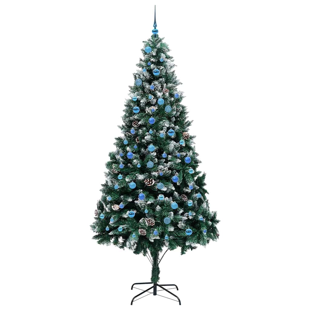 Kunstig juletre med 300 LED grønn 240 cm PVC og Stål og Plast