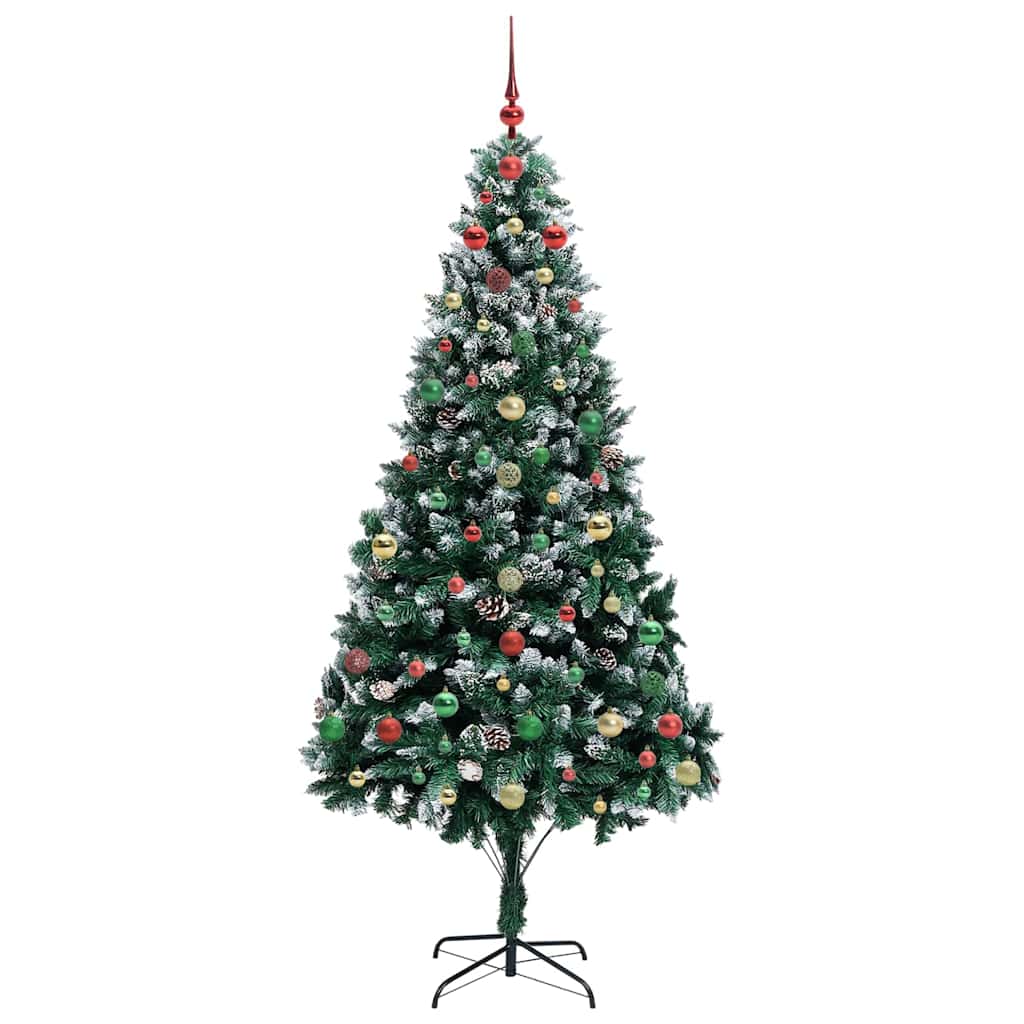 Kunstig juletre med 300 LED grønn 240 cm PVC og Stål og Plast