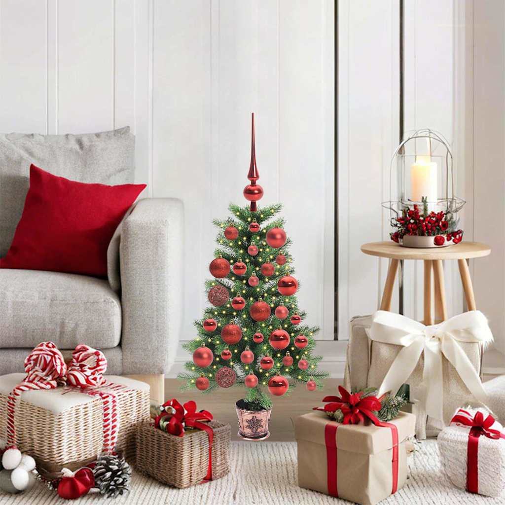 Juletre med 150 LED med stativ grønn 90 cm PE
