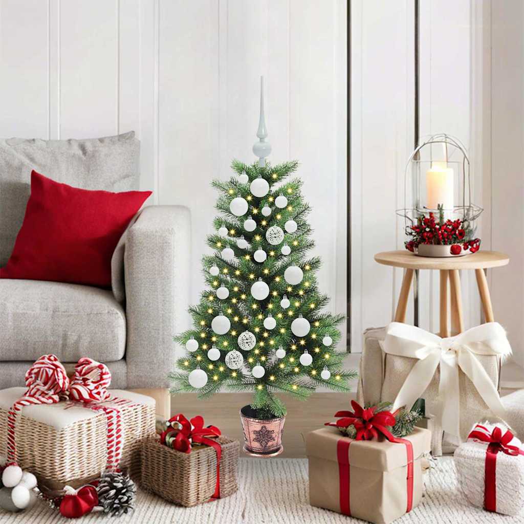 Juletre med 150 LED med stativ grønn 90 cm PE