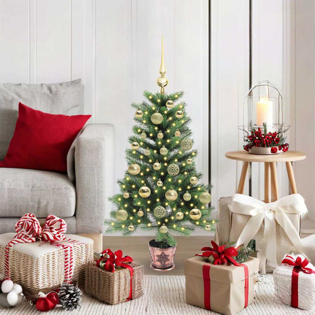 Juletre med 150 LED med stativ grønn 90 cm PE