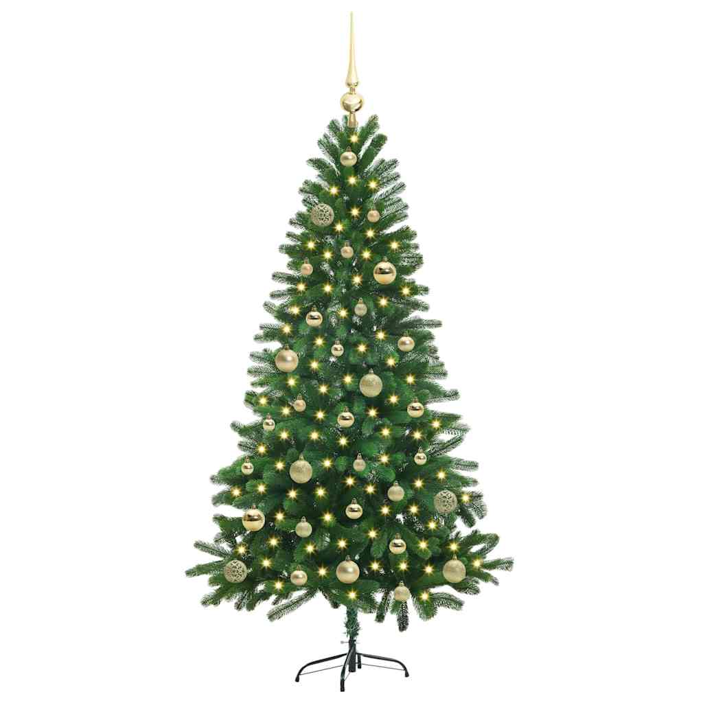 Juletre med 150 LED med stativ grønn 150 cm PE