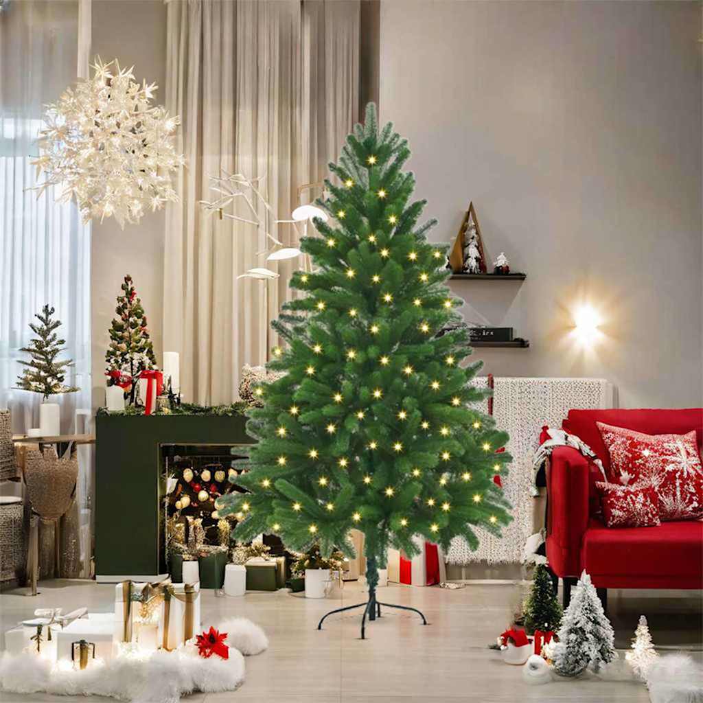 Juletre med 300 LED med stativ grønn 180 cm PE