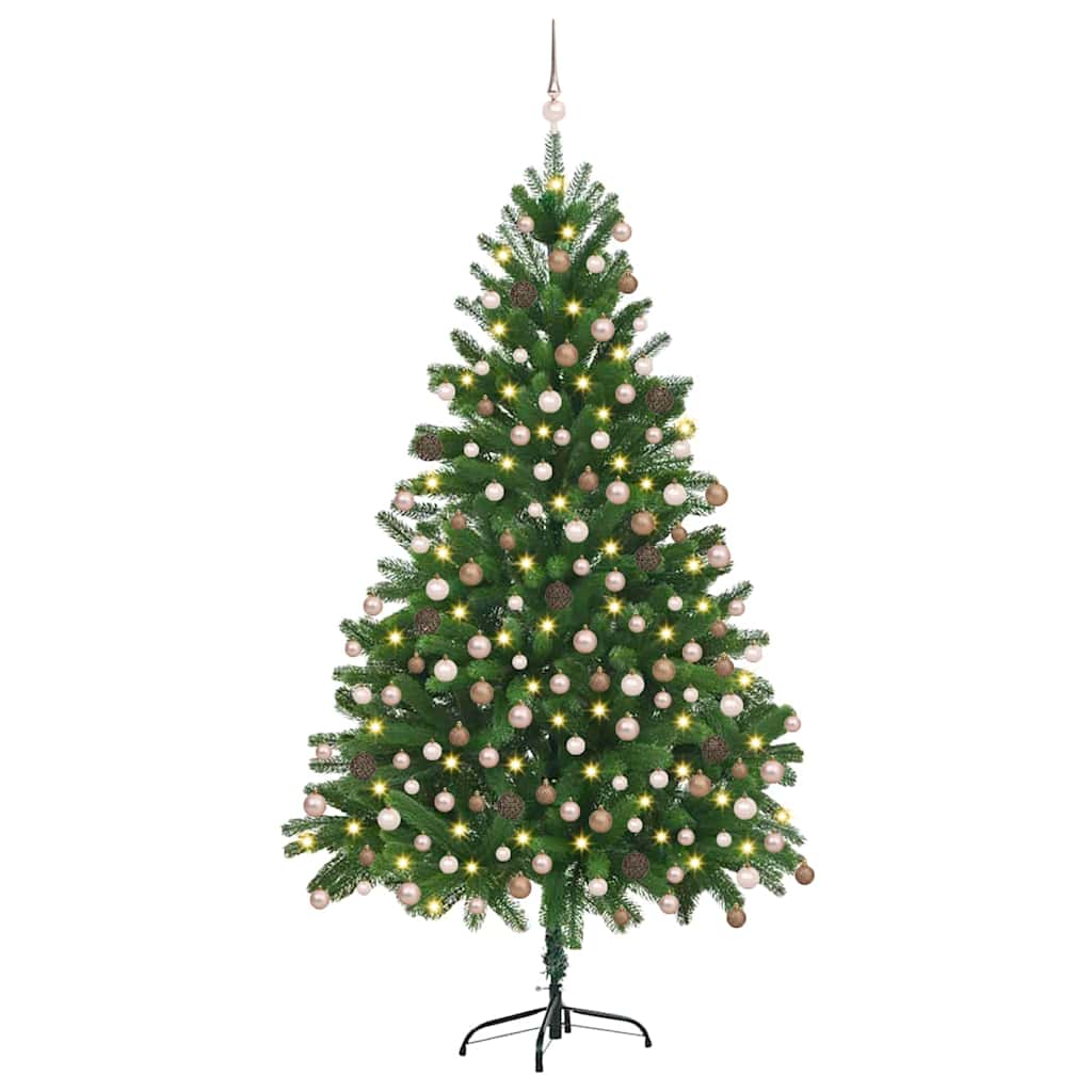 Juletre med 300 LED med stativ grønn 180 cm PE