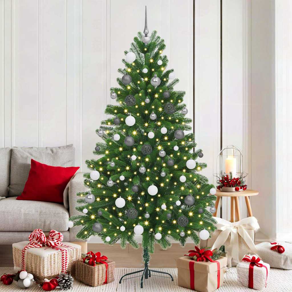 Juletre med 300 LED med stativ grønn 180 cm PE