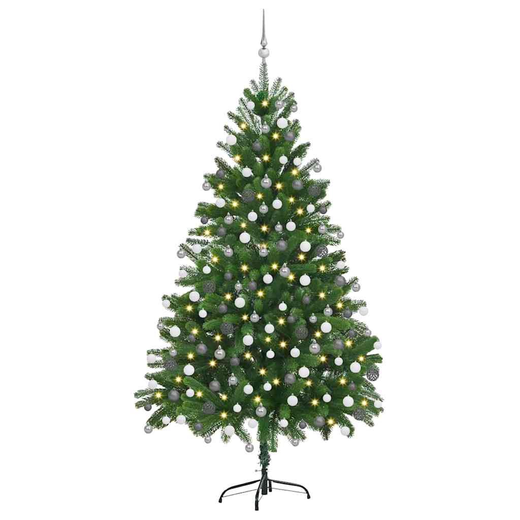 Juletre med 300 LED med stativ grønn 180 cm PE