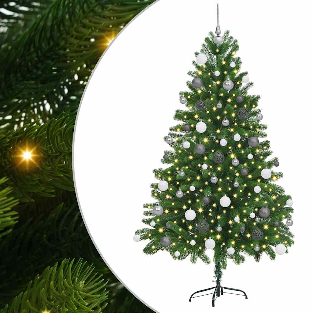 Juletre med 300 LED med stativ grønn 180 cm PE