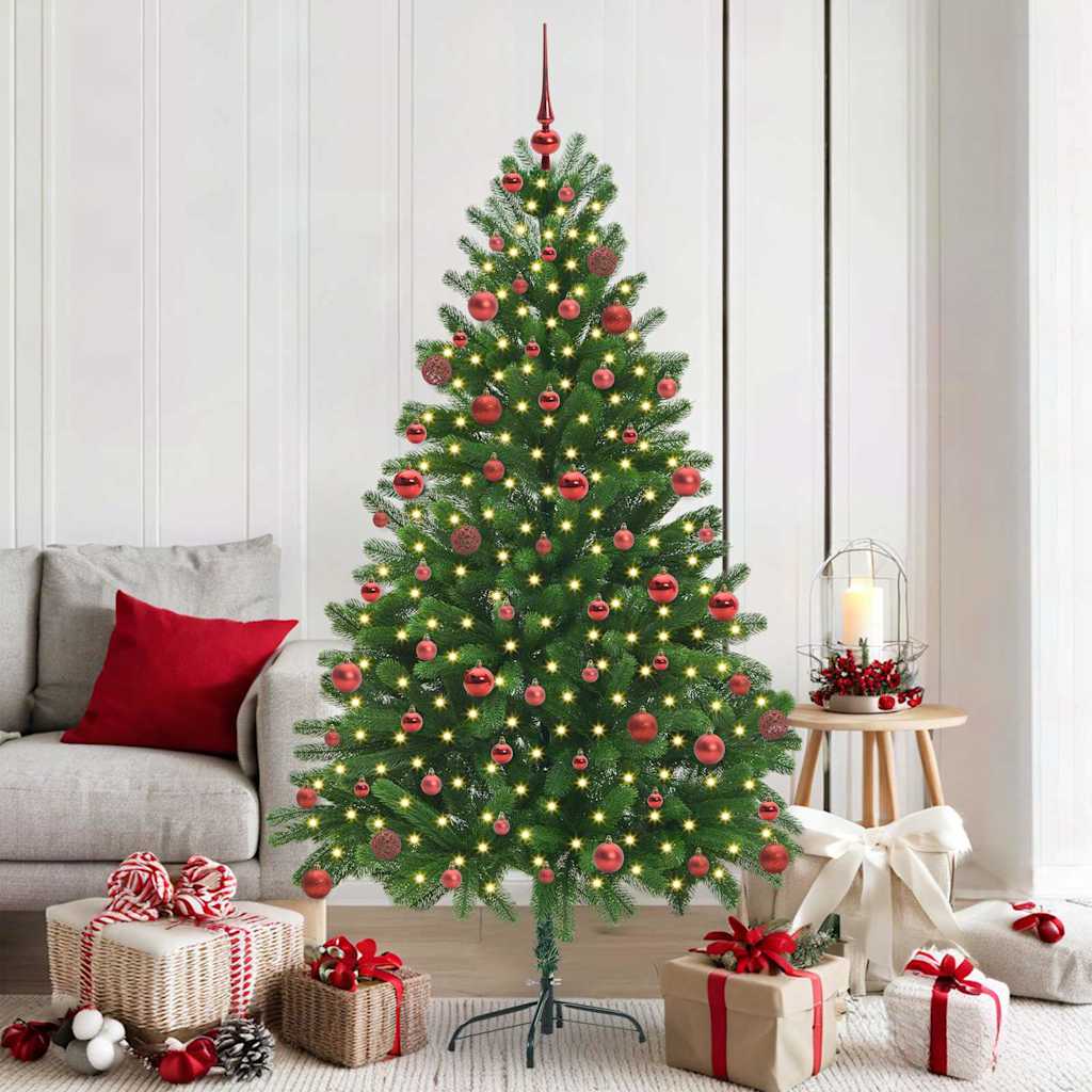 Juletre med 300 LED med stativ grønn 180 cm PE