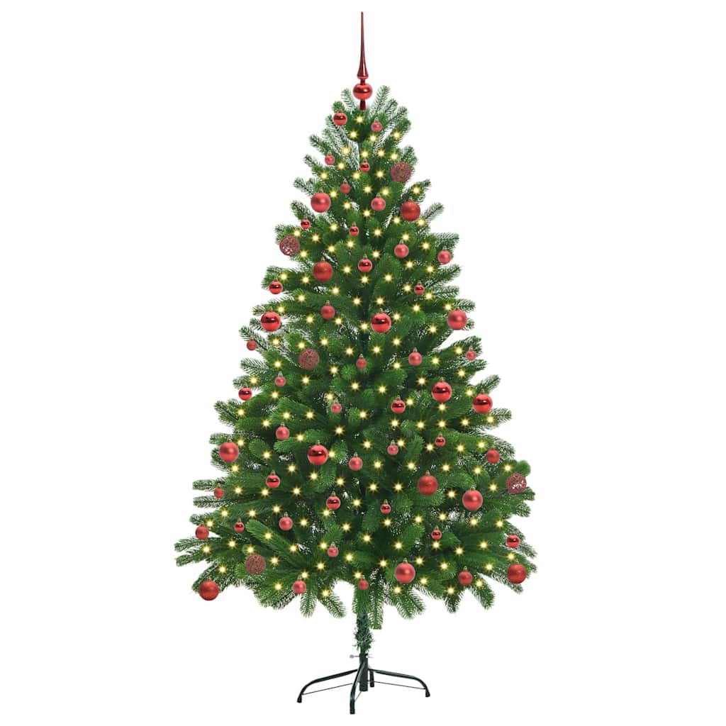 Juletre med 300 LED med stativ grønn 180 cm PE