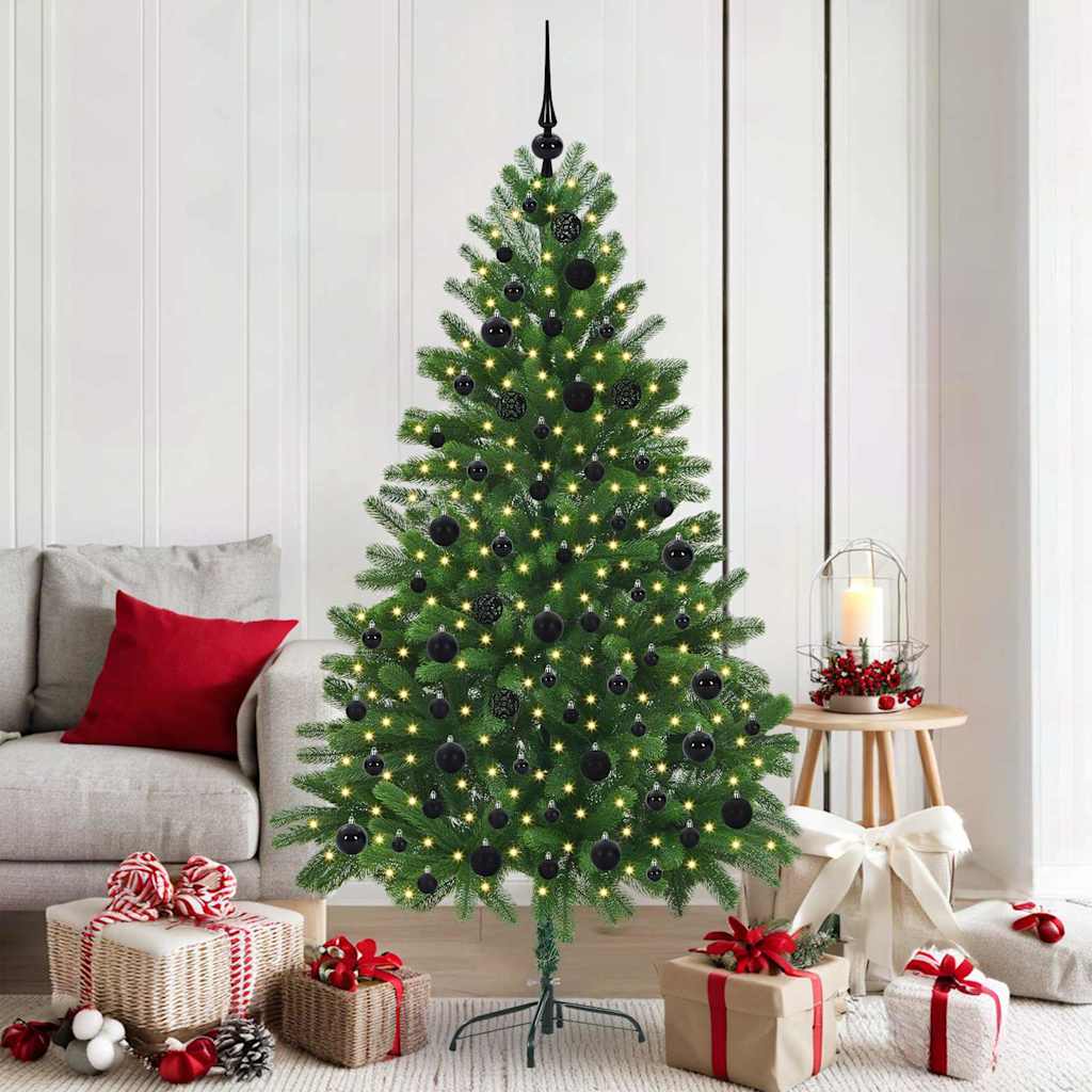 Juletre med 300 LED med stativ grønn 180 cm PE