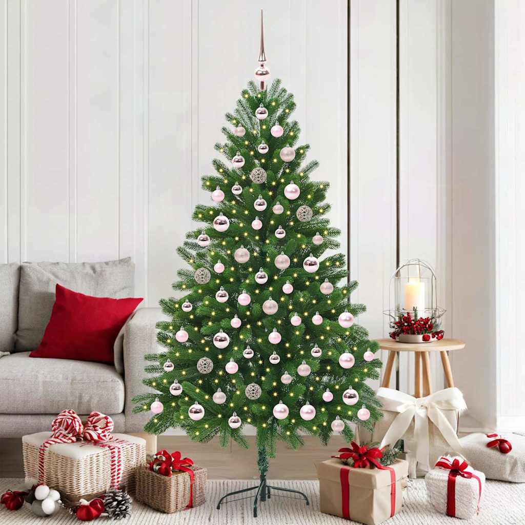 Juletre med 300 LED med stativ grønn 180 cm PE