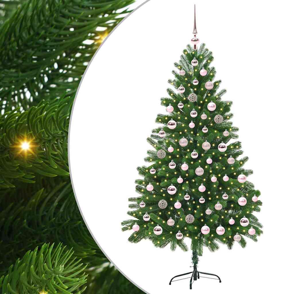 Juletre med 300 LED med stativ grønn 180 cm PE