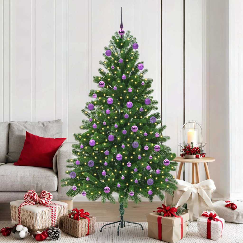 Juletre med 300 LED med stativ grønn 180 cm PE