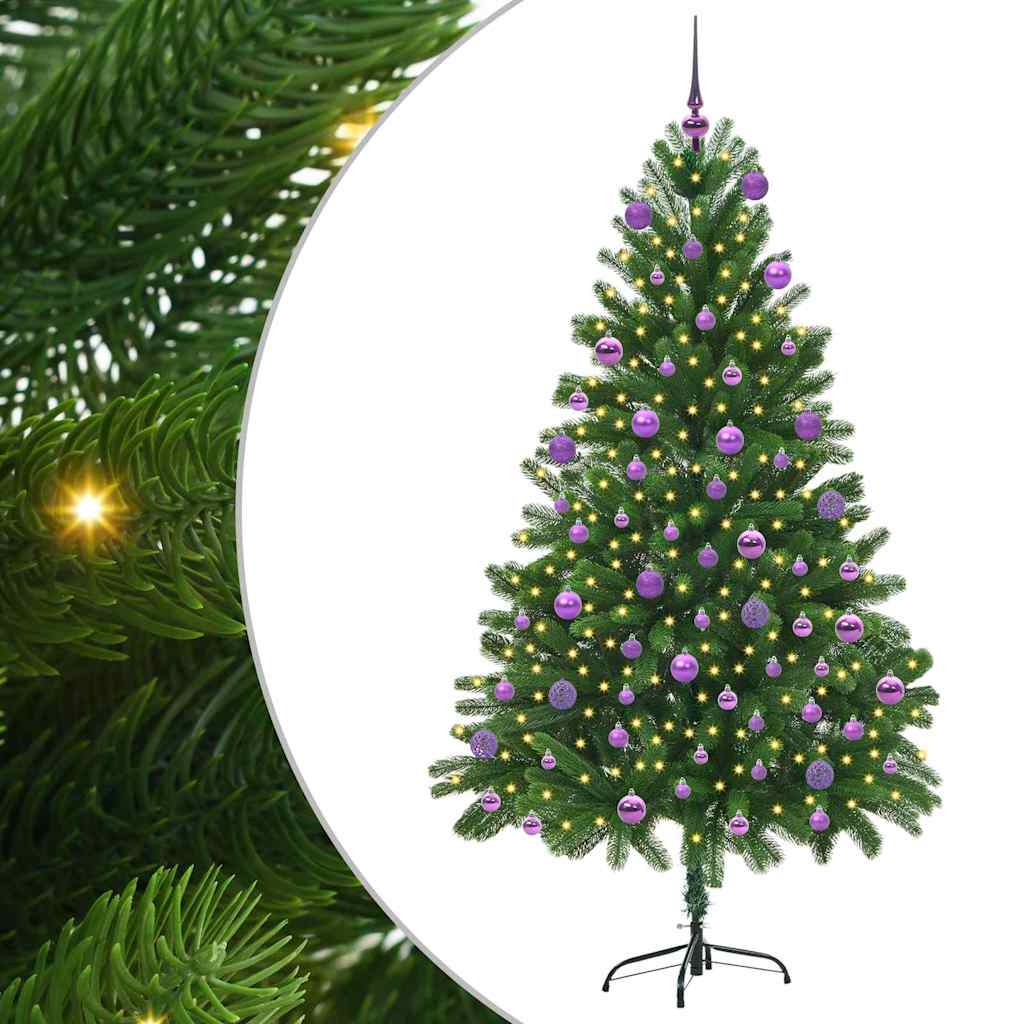 Juletre med 300 LED med stativ grønn 180 cm PE