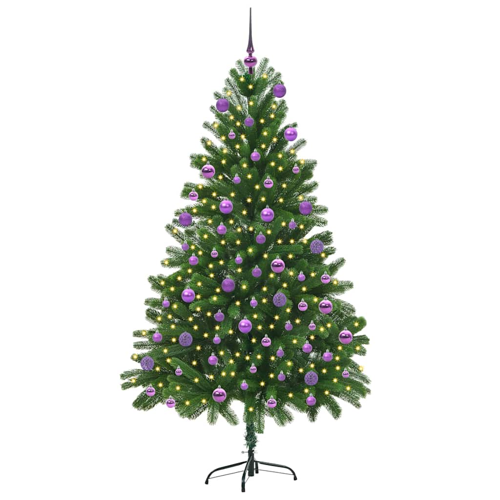 Juletre med 300 LED med stativ grønn 180 cm PE