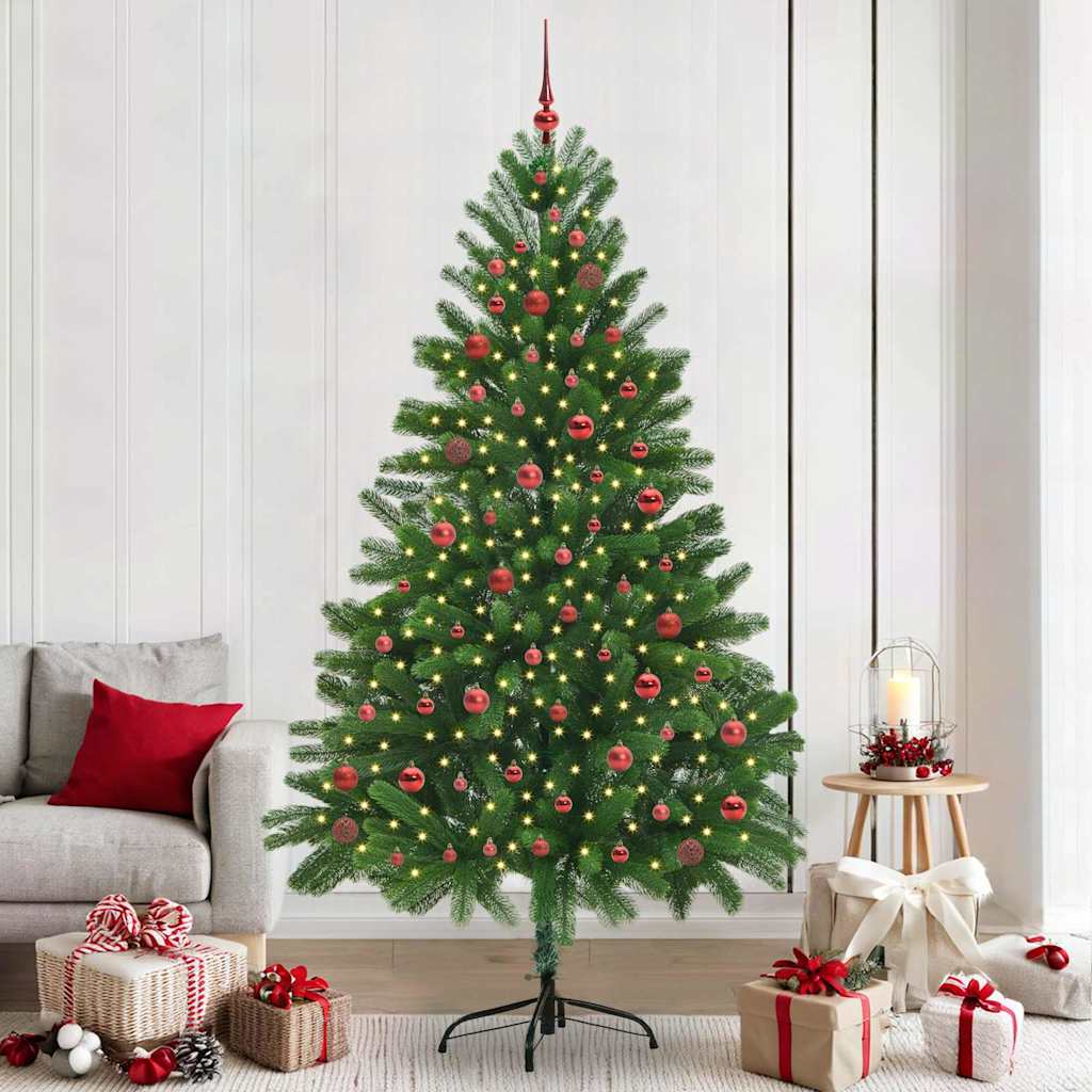 Juletre med 300 LED med stativ grønn 210 cm PE