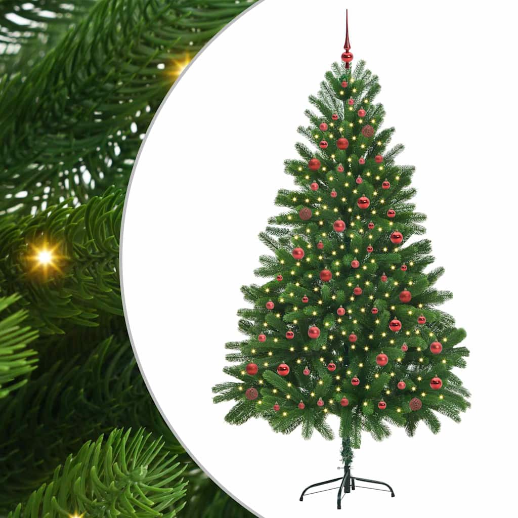 Juletre med 300 LED med stativ grønn 210 cm PE
