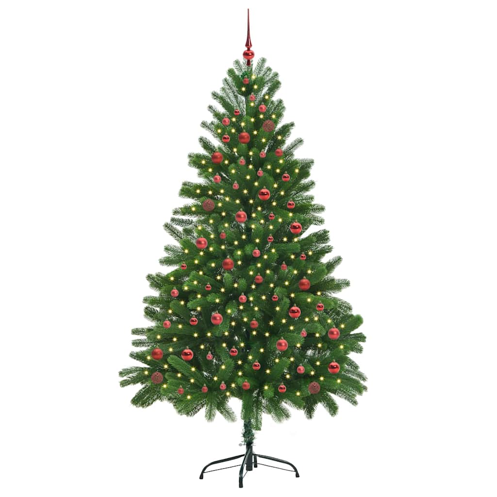 Juletre med 300 LED med stativ grønn 210 cm PE