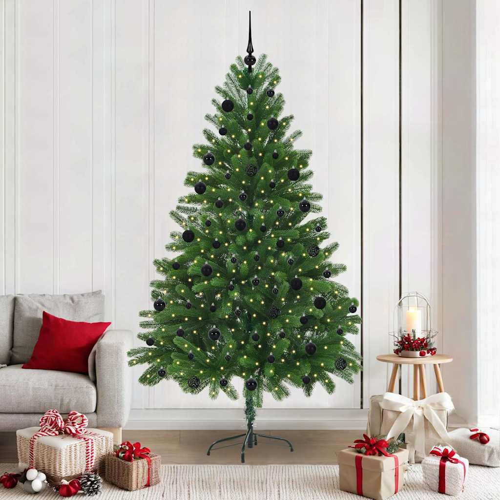 Juletre med 300 LED med stativ grønn 210 cm PE