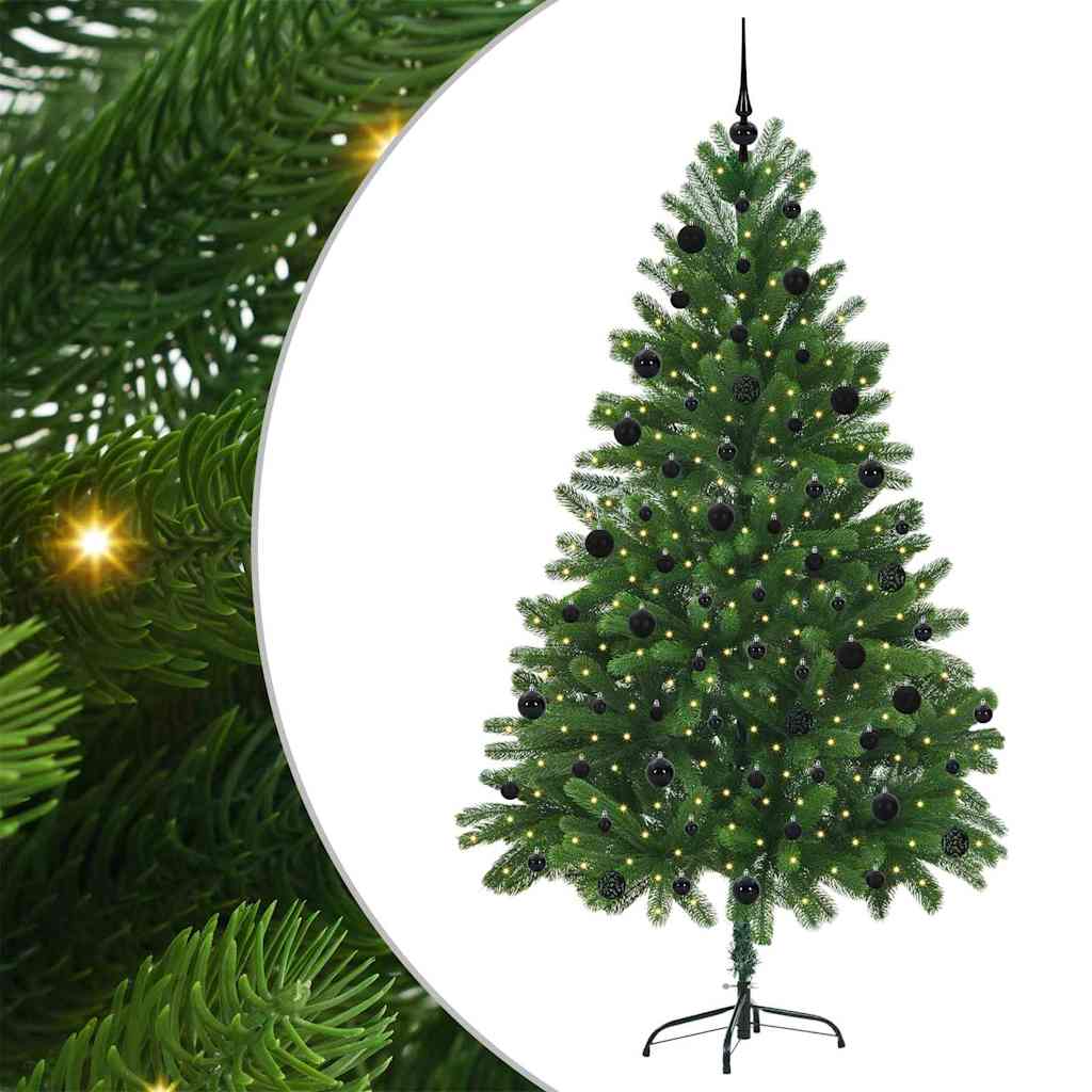 Juletre med 300 LED med stativ grønn 210 cm PE