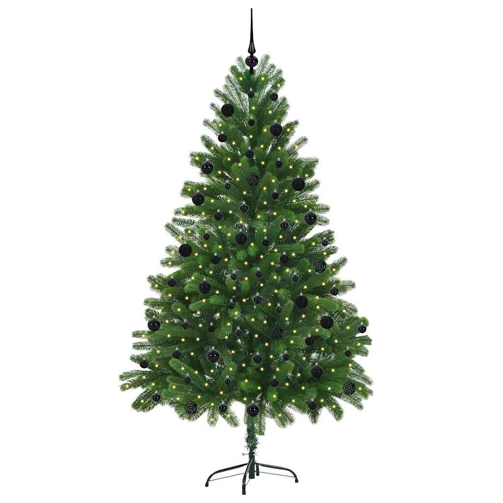 Juletre med 300 LED med stativ grønn 210 cm PE