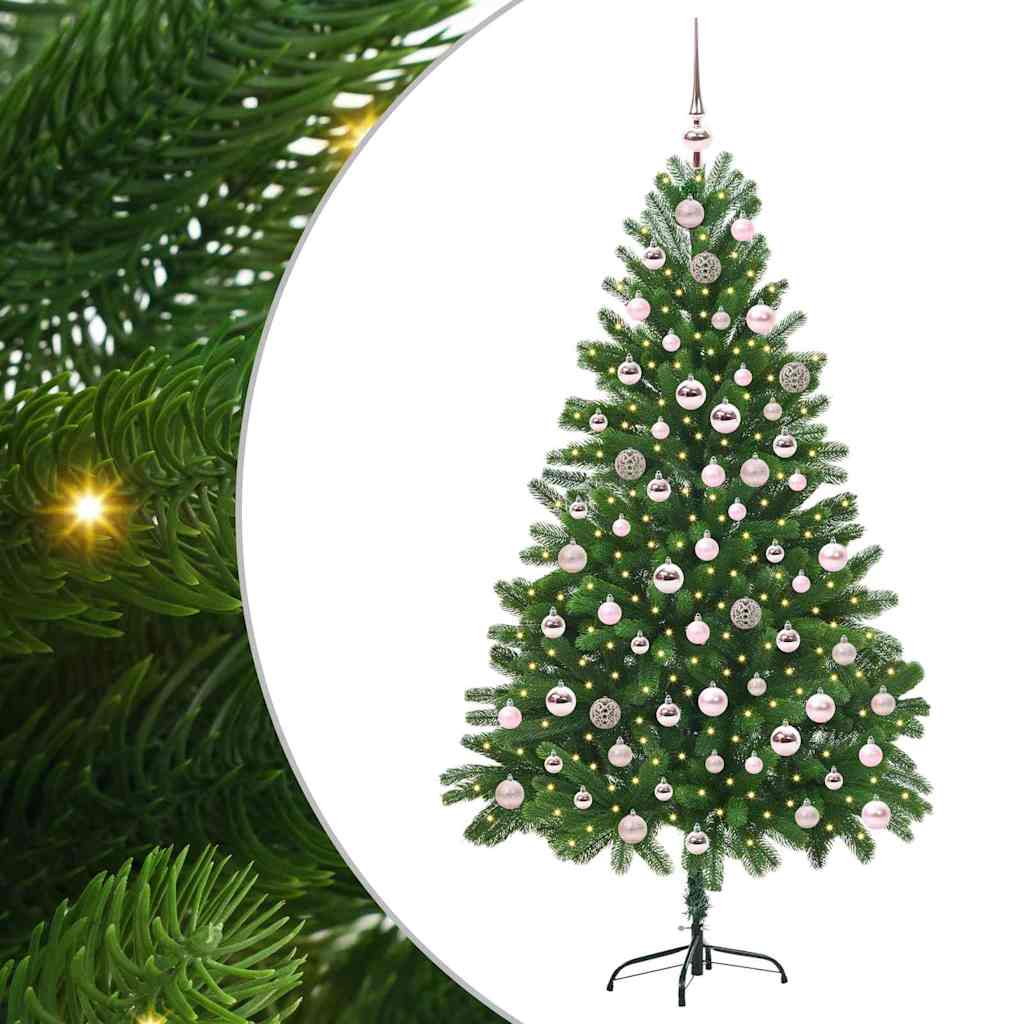 Juletre med 300 LED med stativ grønn 210 cm PE