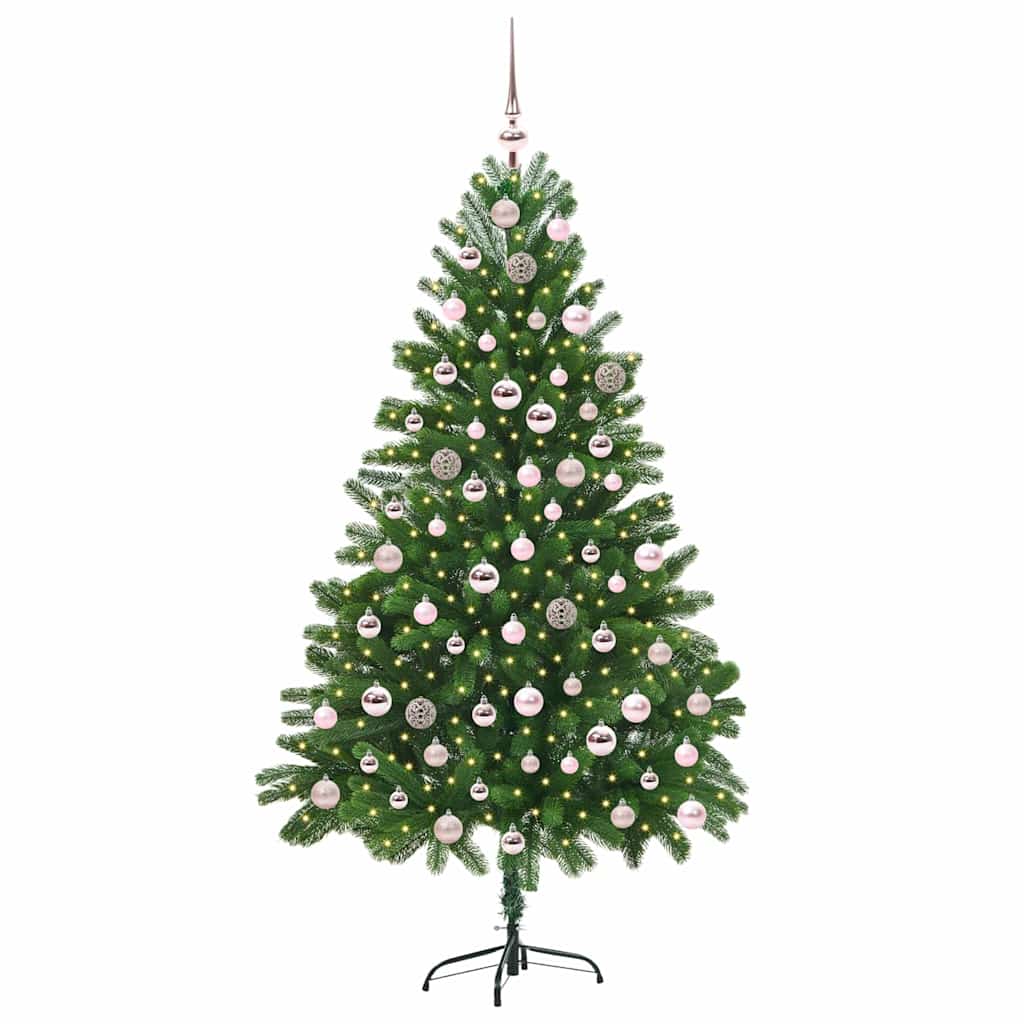 Juletre med 300 LED med stativ grønn 210 cm PE