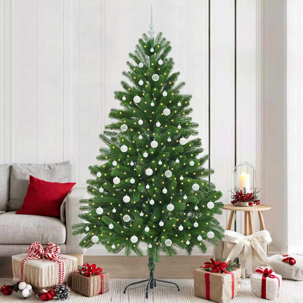 Juletre med 300 LED med stativ grønn 210 cm PE
