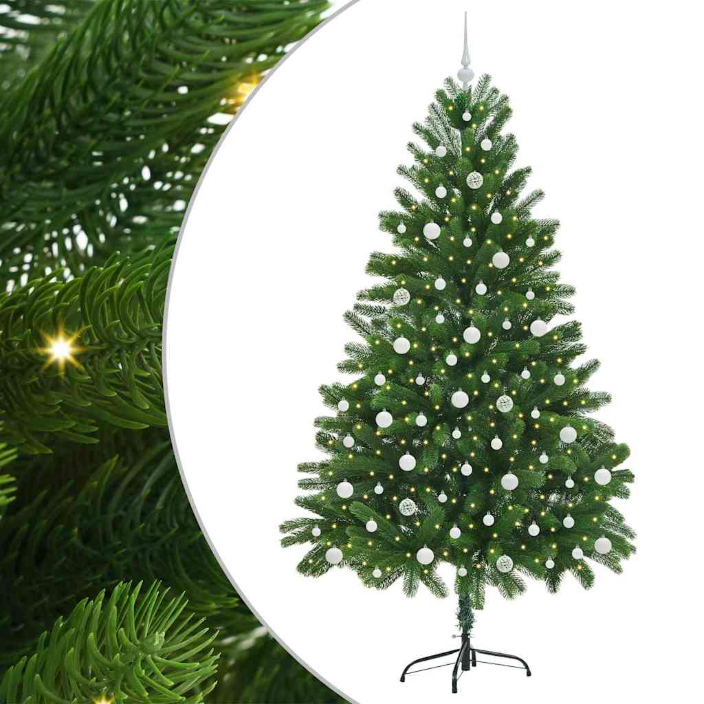 Juletre med 300 LED med stativ grønn 210 cm PE