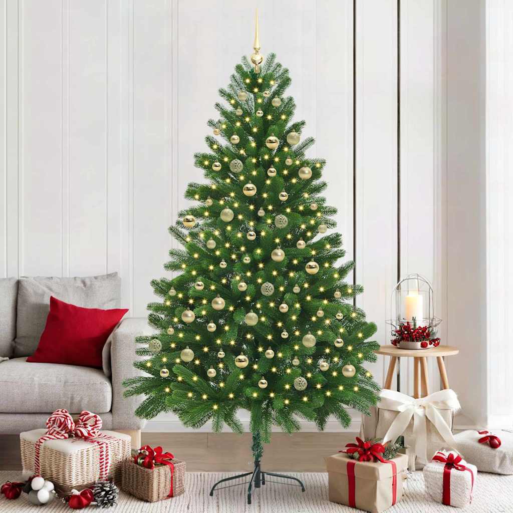 Juletre med 300 LED med stativ grønn 210 cm PE
