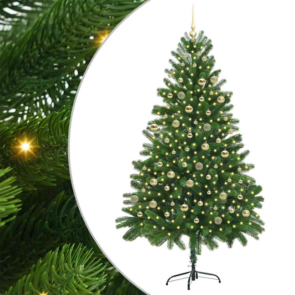 Juletre med 300 LED med stativ grønn 210 cm PE