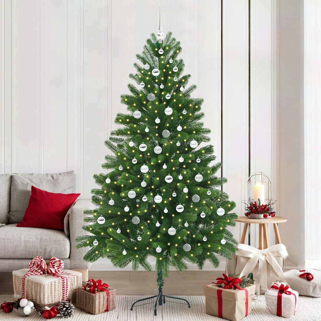 Juletre med 300 LED med stativ grønn 210 cm PE