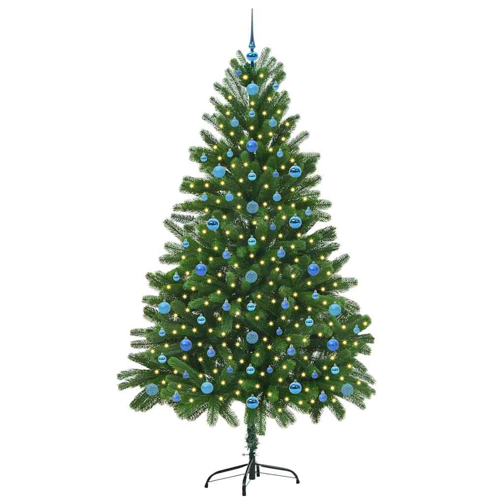 Juletre med 300 LED med stativ grønn 210 cm PE