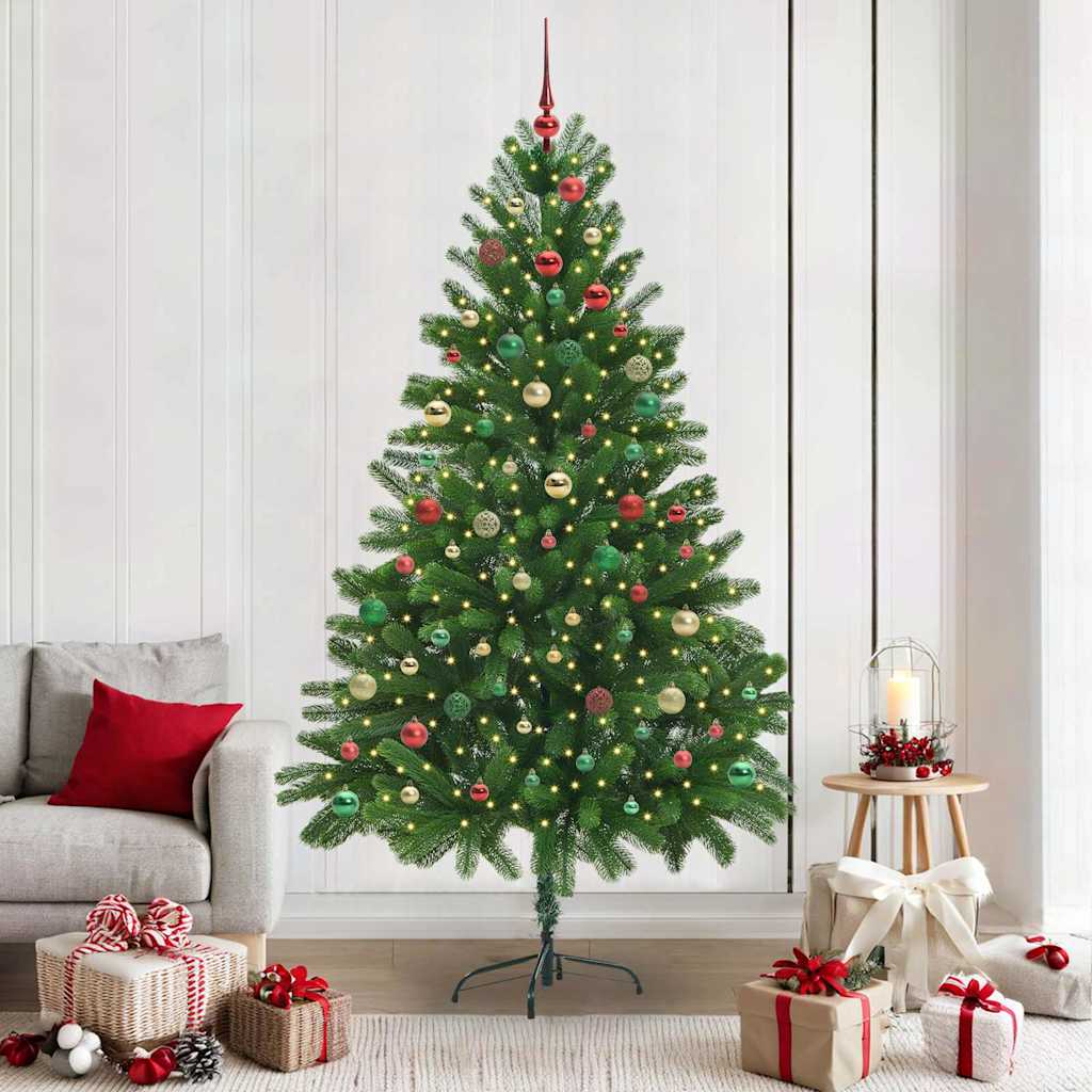 Juletre med 300 LED med stativ grønn 210 cm PE