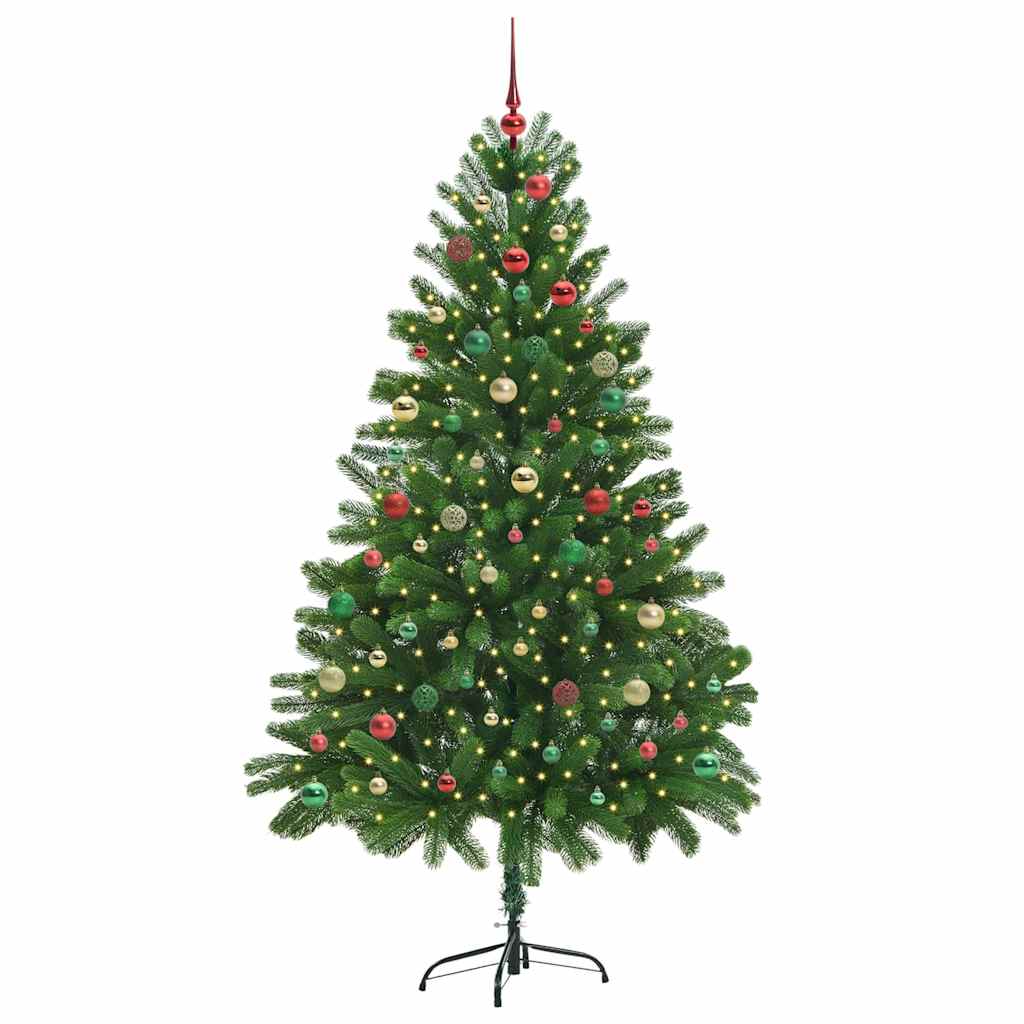 Juletre med 300 LED med stativ grønn 210 cm PE