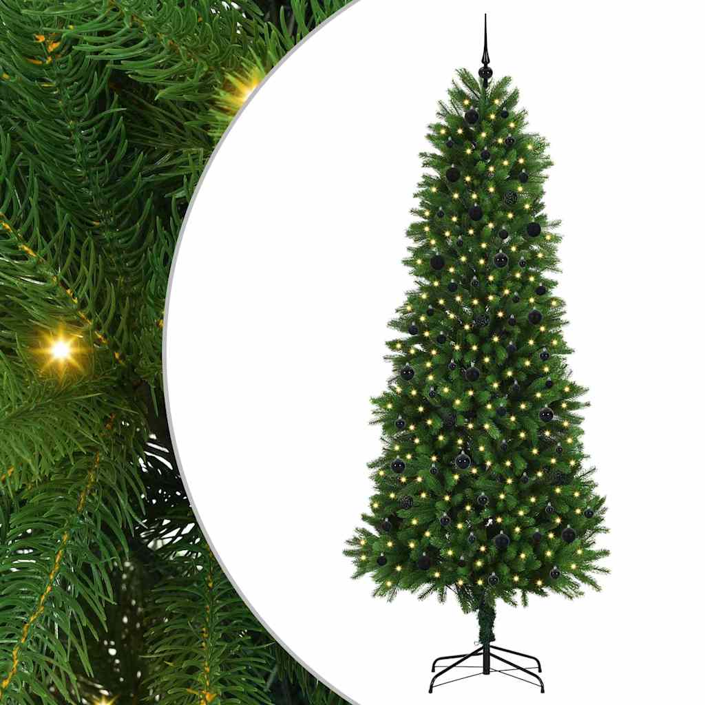 Juletre med 300 LED med stativ grønn 240 cm PE