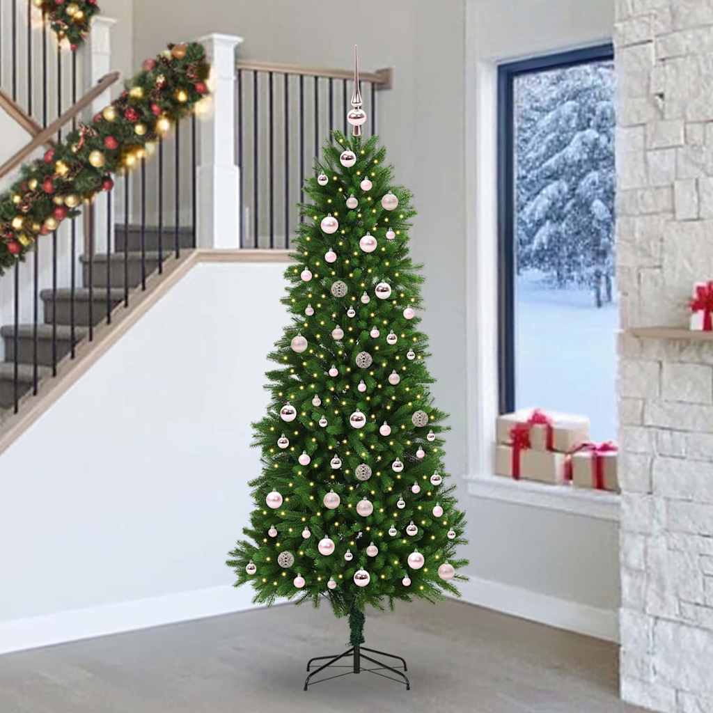 Juletre med 300 LED med stativ grønn 240 cm PE
