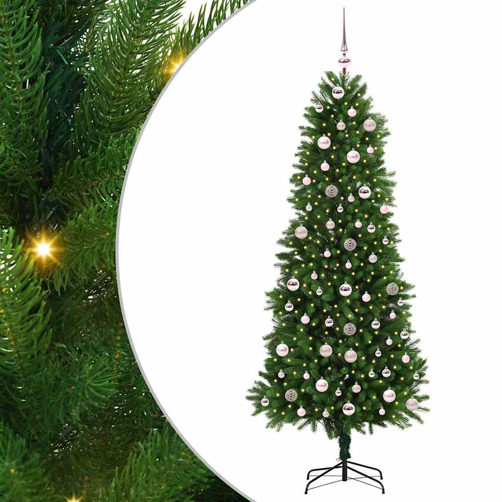 Juletre med 300 LED med stativ grønn 240 cm PE