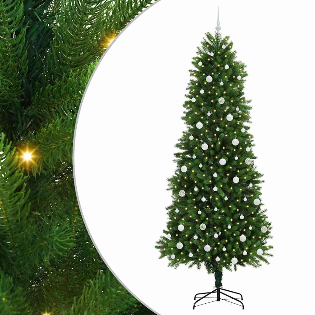Juletre med 300 LED med stativ grønn 240 cm PE